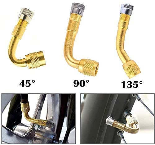 CYWVYNYT 2 unidades de extensión de válvula de 90 grados, de cobre, adaptador de válvula angular, extensión de válvula de neumático, para coche, moto, bicicleta o scooter