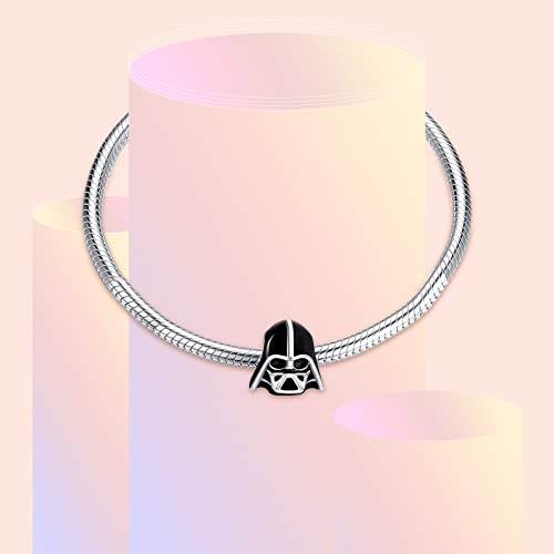 Darth Vader Charms para Mujeres Pulseras con Dijes, Cuentas de Dibujos Animados de Plata de Ley 925 Regalo de Joyería de Cumpleaños de Halloween de Christmas para Niñas