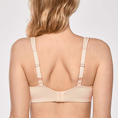 DELIMIRA - Sujetador Reductor Copa Completa con Aros Minimizador para Mujer Beige 100E