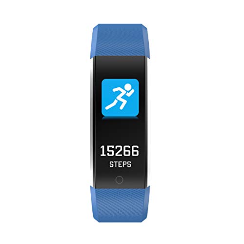 Denver Pulsera deportiva BFH-16 AZUL. Fitnessband con monitor de frecuencia cardíaca y seguimiento de actividad física. Pantalla a color. IP67, TFT, 2,44 cm (0.96")