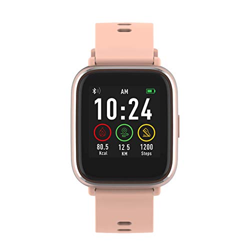 Denver Reloj Inteligente SW-161ROSE Bluetooth. Monitor Actividad Deportiva. Sensor de frecuencia cardíaca. Impermeable. Muestra notificaciones Desde el móvil. Compatible iOS y Android.