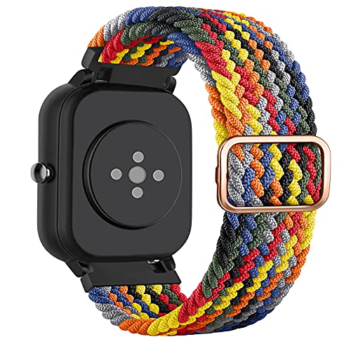 DEOU 20mm Correa Compatible con Amazfit Bip Amazfit GTS/GTS 2,Ajustable Trenzada Elástica con Hebilla Pulseras de Repuesto para Xiaomi Huami Amazfit Bip Lite Amazfit GTR 42mm Watch(Vistoso)