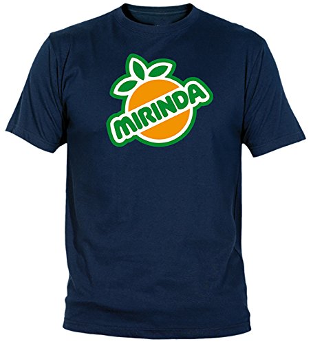 Desconocido Camiseta Mirinda Adulto/niño EGB ochenteras 80´s Retro (L, Marino)