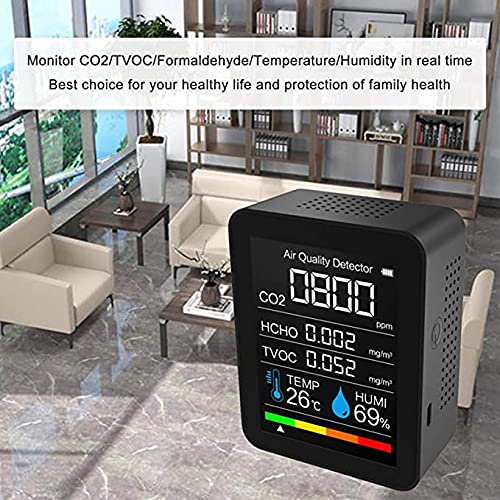 Detector de calidad de aire portátil Medidor de CO2 Medidor de temperatura digital TVOC Formaldehído HCHO