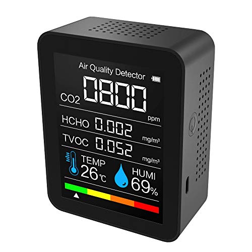 Detector de calidad de aire portátil Medidor de CO2 Medidor de temperatura digital TVOC Formaldehído HCHO