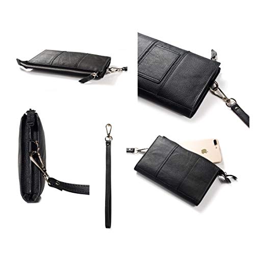 DFV mobile - Funda Piel Natural Nuevo Diseño Bolso de Mano para Huawei Ascend Y540, Y540-U01 - Negra