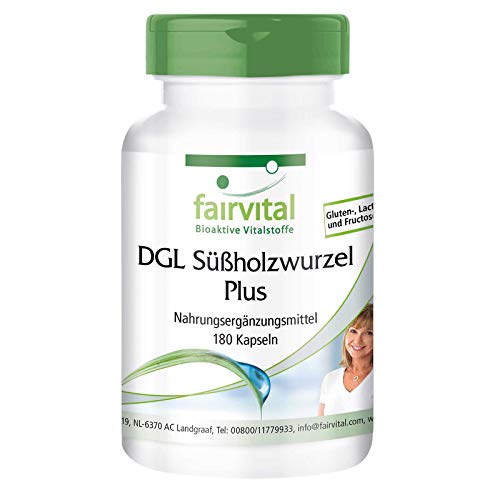 DGL Regaliz Plus - Raíz de Regaliz Desglicirrizado + Malvavisco + Olmo + Aloe Vera - VEGANO - Dosis alta - 180 Cápsulas - Calidad Alemana