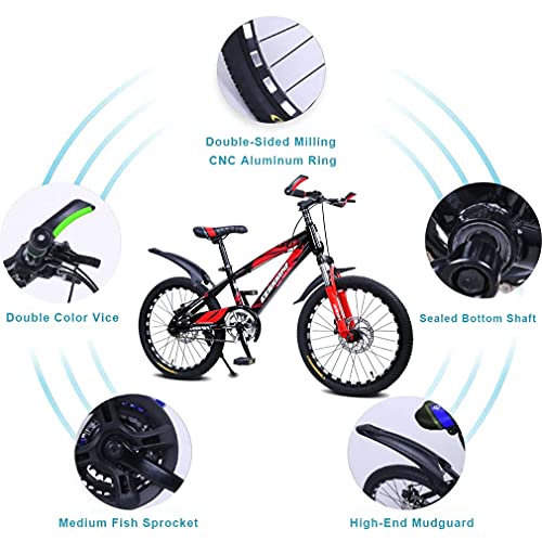 DHMKL 16/18/20 Pulgadas MTB Bici Infantiles Bicicleta MontañA NiñOs,Cuadro Acero con Alto Contenido Carbono/Bicicleta con AmortiguacióN Frenos Disco/Llanta AleacióN Aluminio/5 A 14 AñOs