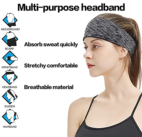 Diadema Deportiva,Que Absorbe La Humedad Cintas Pelo De Elasticidad,Hombre Y Mujer Cintas Para El Sudor Para Correr Ciclismo Senderismo Yoga 3 Piezas