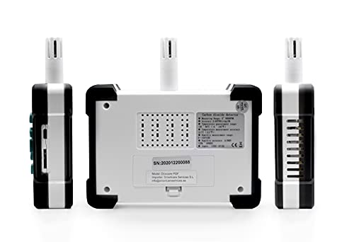 Dioxcare PDF, Medidor de CO2, Sensor NDIR de Alta precisión con envío de Datos PDF al Ordenador, Detector de CO2, Temperatura y Humedad【Nueva Batería Mejorada 3000mAh】