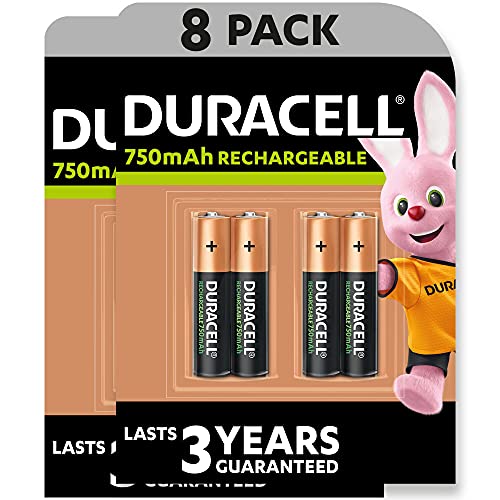 Duracell - Pilas Recargables AAA 750 mAh, paquete de 8