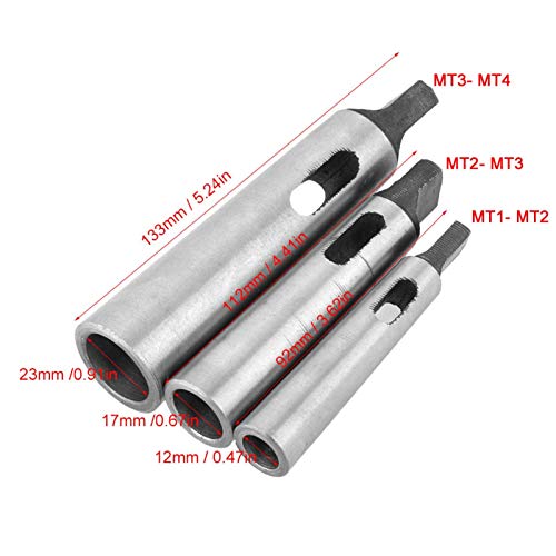 Eatbuy Guía de Broca Reductora MT2- Adaptador cónico MT3 MT1- Camisa Reductora MT2 3 Piezas/Juego MT1- MT2 MT2- MT3 MT3- Adaptador cónico MT4 Manga de portabrocas Reductor