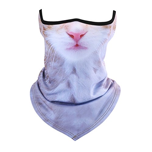 ECYC Gato Perro Lobo Estampado Cuello Calentador Media Mascarilla Invierno Bicicleta Esquí PasamontañAs Bufanda Bandana