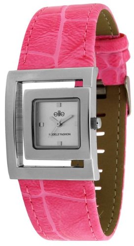 Elite E5061.2.012 - Reloj analógico de Cuarzo para Mujer, Correa de plástico Color Rosa