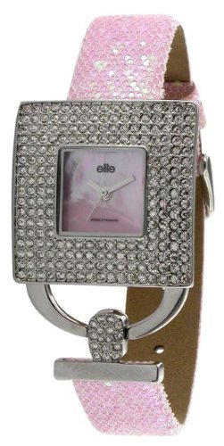 Elite E5084.2.212 - Reloj analógico de Cuarzo para Mujer, Correa de plástico Color Rosa