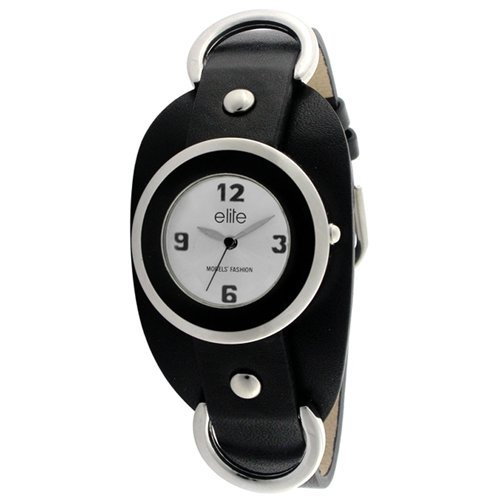 Elite E5100.2.203 - Reloj analógico de Cuarzo para Mujer, Correa de plástico Color Negro