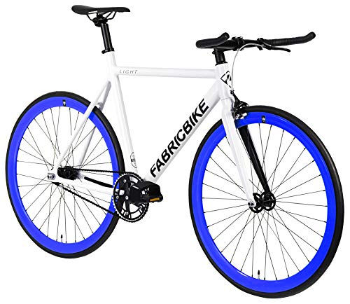 FabricBike Light Bicicleta, Adultos Unisex, Blanco Claro y Azul, Medio