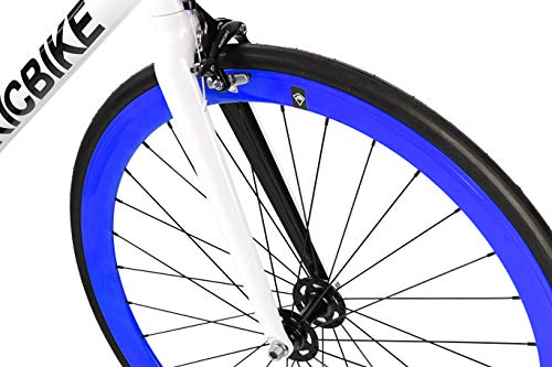 FabricBike Light Bicicleta, Adultos Unisex, Blanco Claro y Azul, Medio