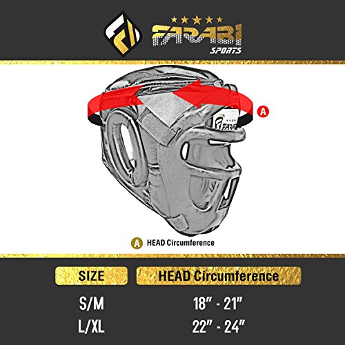 Farabi Sports Guardia Protector de Cabeza Cara de Ahorro de Casco con la Cara Frontal extraíble Grill (Black, Small)