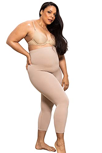 Farmacell 123 (Carne, 4XL/5XL) Faja Pantalon con Cintura Alta Que Cubre hasta la Pantorrilla, con Efecto masajeador