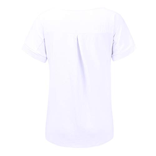 FeelFree+ Tops y Camisetas para Mujer Blusas básicas de Manga Corta con corazón Informal Camisas Sueltas Estampadas de Encaje con Cuello en V Camisetas de Fiesta de Verano Tops Originales