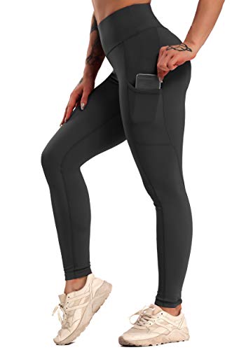 FITTOO Leggings Clásico Super Suave Elásticos Costura Lateral Mujer Pantalones Deportivos Yoga Alta Cintura Transpirables Negro S