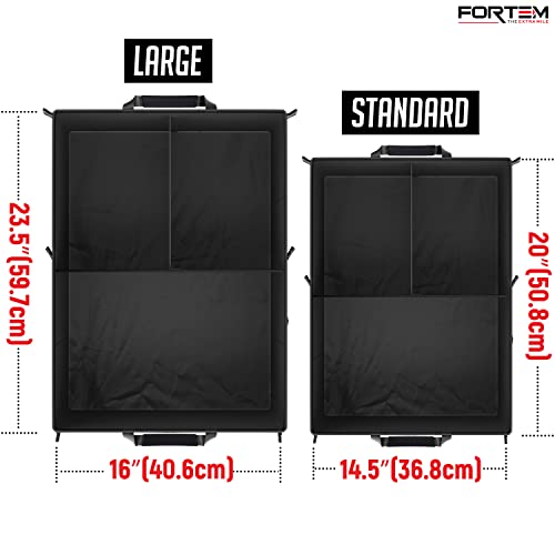 Fortem Organizador de Maletero para Coche, Caja de Almacenamiento Plegable con Compartimentos, Base Antideslizante, Correas, Bolsillos (Grande, Azul)