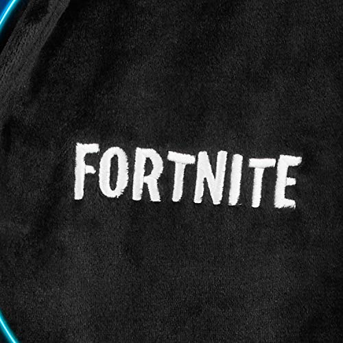 Fortnite Bata Forro Polar Niño, Albornoz Niño con Capucha y Cinturon, Batas de Casa Suaves, Regalos Para Niños y Adolescentes Edad 7-14 Años (Negro, 9-10 años)