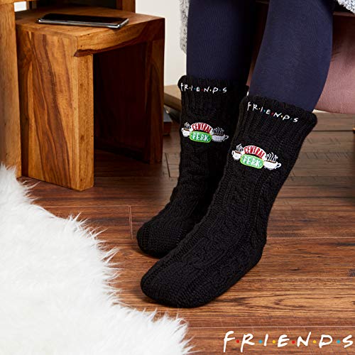 Friends Calcetines Mujer Antideslizantes, Calcetines Mujer Invierno de Punto Para Estar por Casa, Ropa Mujer Invierno, Regalos Para Mujer Adolescentes