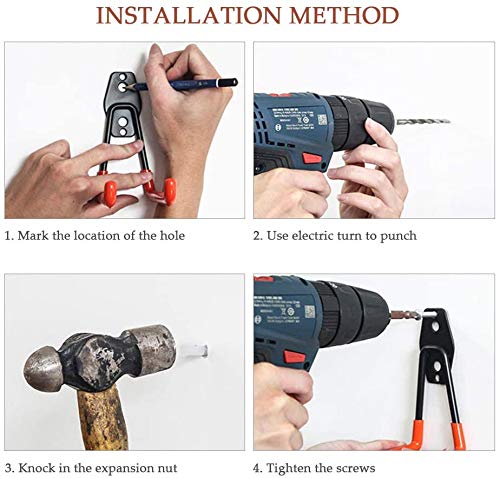 Ganchos de Almacenamiento de Garaje - 4 piezas Ganchos para Colgar Gancho para Colgador de Garaje Dobles Gancho de Bicicleta de Pared para Organizar Herramientas Multifuncional (Grande)