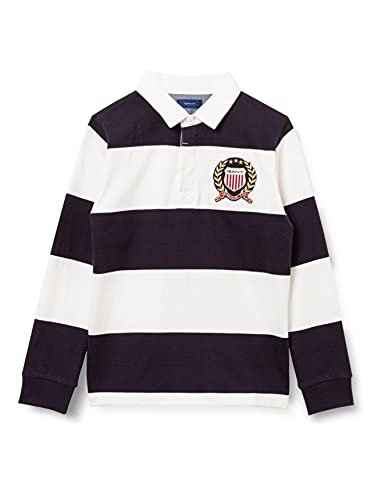 GANT D1. Crest Barstripe HR Camisa de Polo, Fuente de Huevo, 176 cm para Niños