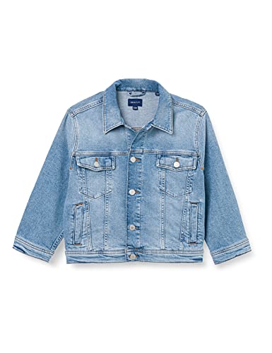 GANT Jacket D1. Chaqueta Crest Denim, Azul Claro Vintage, 176 cm para Niños