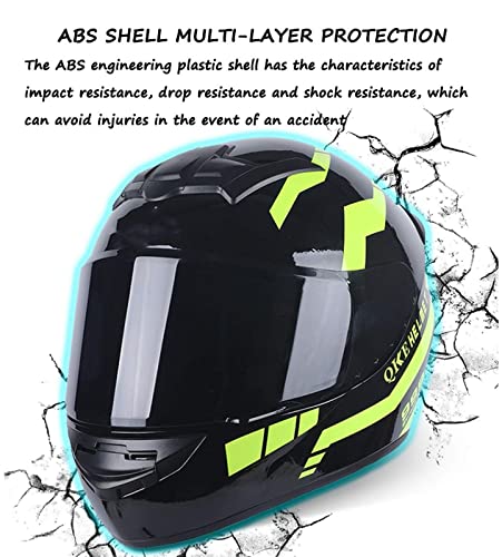 GAOZHE Casco Integral de Motocicleta Ligero con Visera Casco Modular de Choque de Motocicleta Cascos de Motocross Casco de Motocicleta de Carreras Aprobado por Dot/ECE para Hombres Mujeres Four