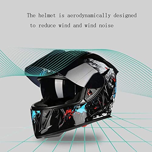 GAOZHE Casco Integral para Motocicleta, antiniebla, Doble Visera, Casco Protector para Motocicleta, Aprobado por Dot/ECE, Casco de Motocicleta de Carreras de Cara Completa para Hombres y Mujere