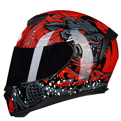 GAOZHE Casco Integral para Motocicleta, antiniebla, Doble Visera, Casco Protector para Motocicleta, Aprobado por Dot/ECE, Casco de Motocicleta de Carreras de Cara Completa para Hombres y Mujere