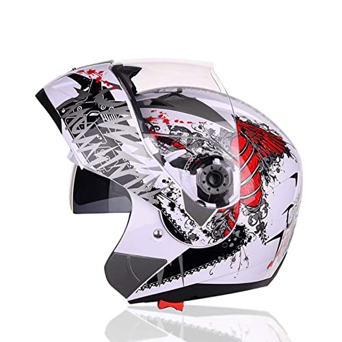 GAOZHE Casco Modular abatible Frontal para Motocicleta Casco Modular antiniebla con Doble Visera, Aprobado por Dot/ECE, Casco Integral para Motocicleta para Hombres y Mujeres