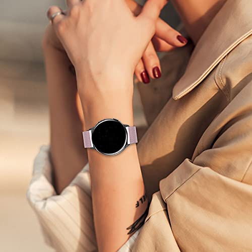 GBPOOT 20mm Metal Correa Compatible con Samsung Galaxy Watch Active/Active 2(40/44mm)/Watch 3 41mm/Watch 42mm/Gear S2 Classic/Garmin Vivoactive 3,Correa de Malla de Acero Inoxidable(20mm Oro rosa)