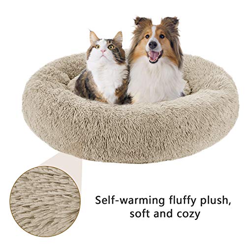 G.C Cama Antiestres Perro Grande, Cama Relajante Ortopedica para Perros Gattos Sofá Redondo Suave de Felpa Invierno Cueva para Mascotas Lavable (XL(81 x 61 x 20 cm))