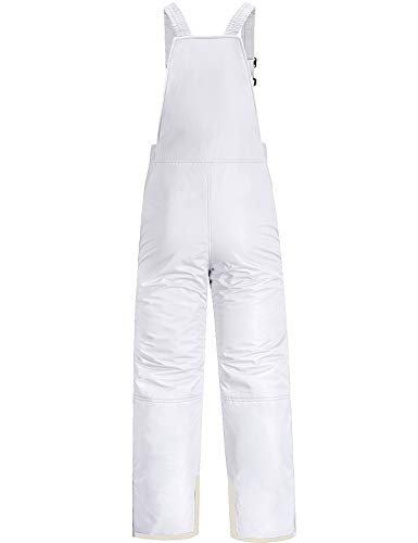 GEMYSE Pantalones de Esquí de Invierno para Mujer con Tirantes Ajustables Mono a Prueba de Viento Impermeable(Blanco,XL)