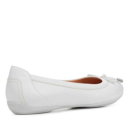 Geox D Charlene B, Ballet, Plano Mujer, Color Blanco, 39 EU