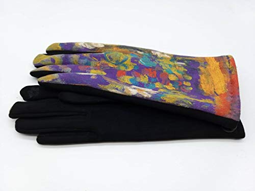 Goods4good Guantes para mujeres y señoras, de otoño e invierno, con pantalla táctil y diseño de pinturas de los famosos pintores: Van Gogh y Klimt. Talla única. (Multicolores 2)