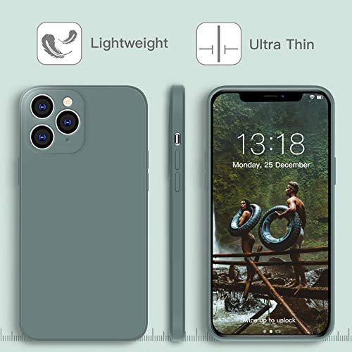 GOODVISH Funda de Silicona Líquida Ultrafina para iPhone 11 Pro MAX 6,5", Protección de la Pantalla y la Cámara, Especial Diseño de Borde Recto, Disipación de Calor Rápido, Anti-Caída (Verde Oscuro)