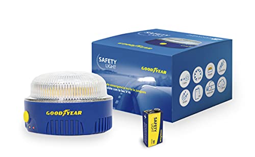 Goodyear Luz de Emergencia v16 para Coches y Motos Safety Light. LED, homologada por la DGT. Baliza Luminosa. Base imantada