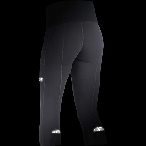 GORE WEAR R5 Mallas de running 3/4 para mujer, 36, Gris oscuro/Negro