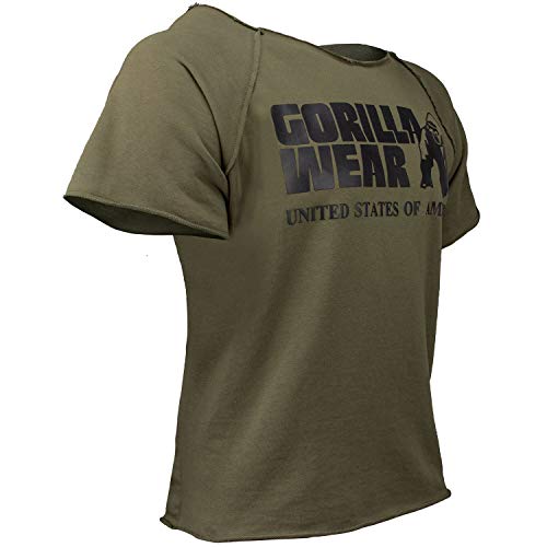 GORILLA WEAR Camiseta de Trabajo clásica, Verde Militar, Extra-Large para Hombre