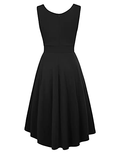 GRACE KARIN Vestido de Fiesta para Mujeres de Cóctel Rockabilly Clásico Skater Negro XL