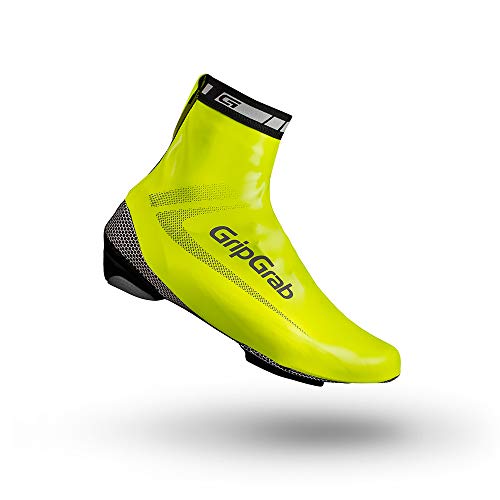 GripGrab RaceAqua Road Bike Rain Aero Overshoes Waterproof Windproof Cycling Shoe-Covers Sleek Tight Fitting Gaiters Cubrebotas Ciclismo, Unisex-Adult, Amarillo Neón, M(1)