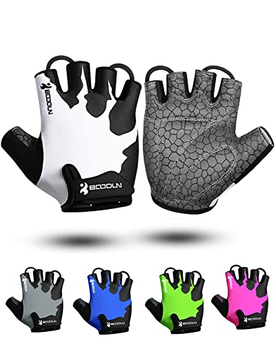 Guantes de Ciclismo Medio Dedo Unisex Guantes de Bicicleta sin Dedos con Relleno Antideslizante para MTB, Ciclismo de Carretera, Gimnasio, Crossfit y Levantamiento de Pesas M