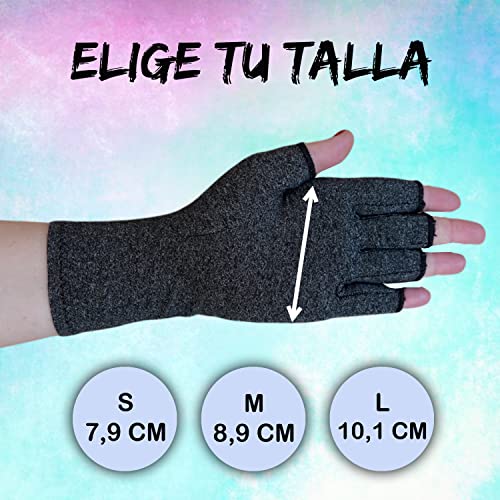 Guantes de Compresión Artritis (Tunel Carpiano) para Mujer y Hombre, Guantes Artrosis, Ofrecen Calor y Compresión, Ayuda a Aumentar la Circulación Reduciendo el Dolor y Promover la Sanación