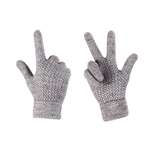 Guantes Touch Screen para Mujer/Hombre, Guantes abrigadores para el hogar, Guantes Termicos para el Clima frío al Aire Libre, Conducir Antiviento Regalo Ideal,con Forro Suave (Gris)